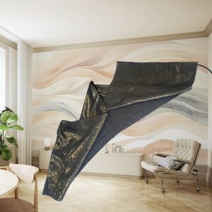 Shimmering Gold and Black Infinity Scarf